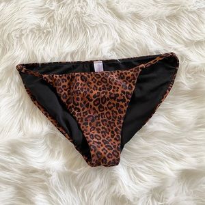 {No Boundaries} Brown Leopard Print Bikini Bottom